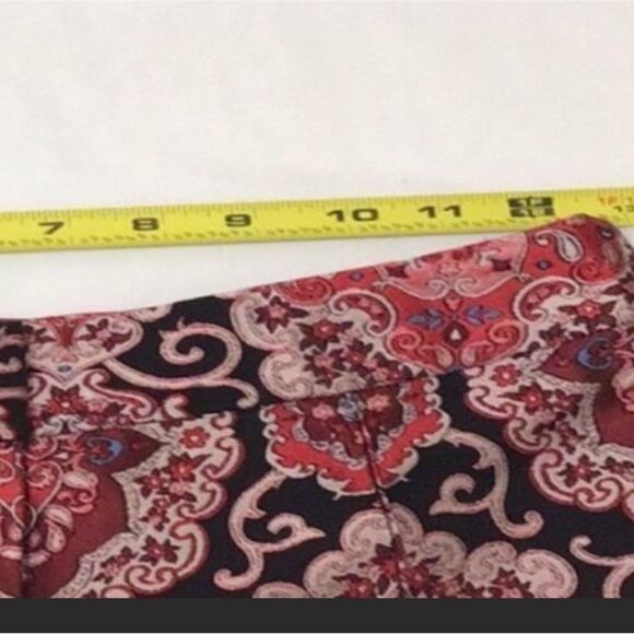 kate spade Red Runway Medallion Jacquard Kick Flare Leg Trousers Size 0 - Picture 4 of 8